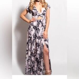 Lost in Lunar Pink and Black Floral Dress